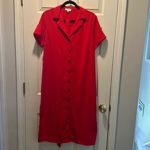 EUC Umgee button front red dress   Size L